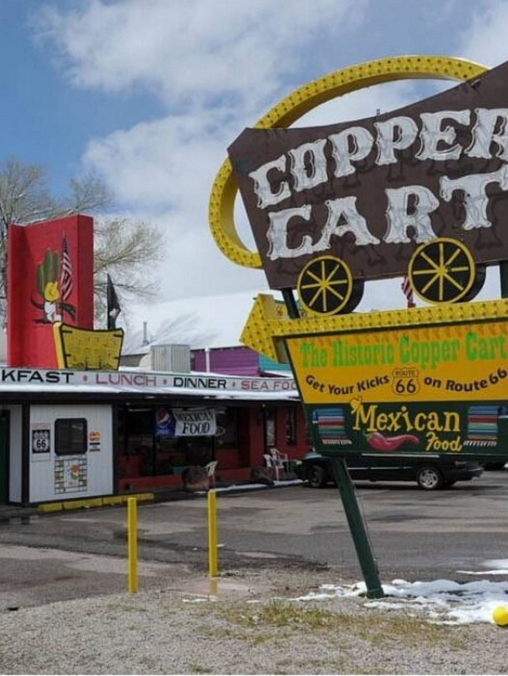 Vintage Roadside Diner mug from the historic Copper Cart on Route 66